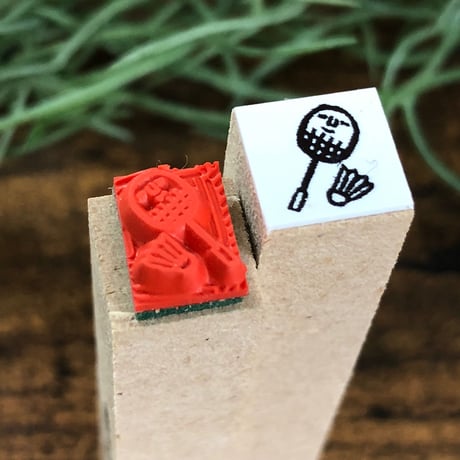 【バドミントン10mm角】絵文字はんこ10x10mm_R184