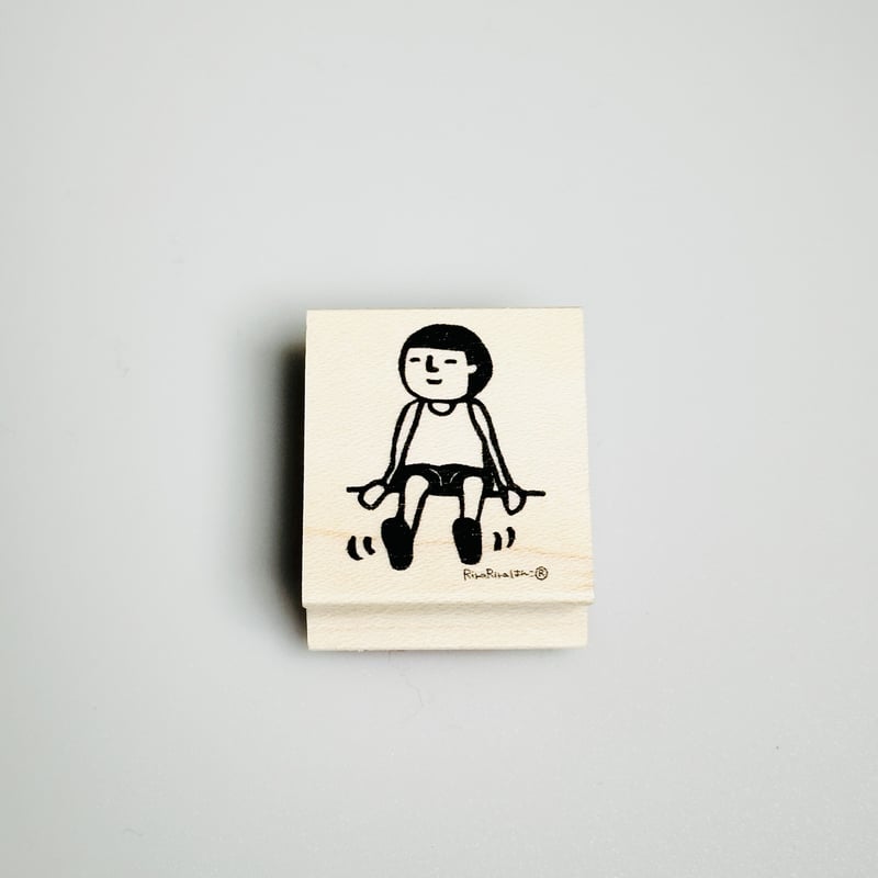 お座りまもるくん＊26mmx30mm＊ラバースタンプ＊R778 | RiraRira