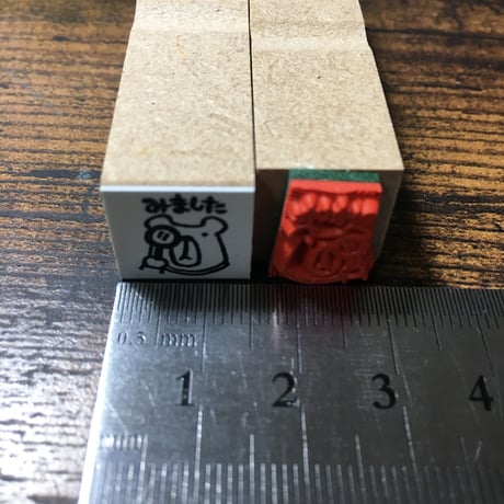 【ブン太くんのみました15mm角】便利はんこ15x15mm_R128