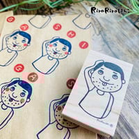 みよこちゃんの阿波踊り＊30mmx40mm＊ラバースタンプ＊R997 | RiraRira