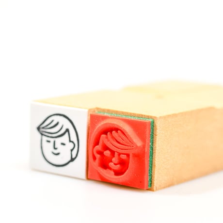 【6/14まで300円】 【15㎜角】マカロンくん＊顔だけ＊ラバースタンプ＊R075