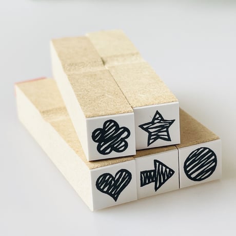 【ギザギザシリーズ５本セット】スケジュールはんこ＊10㎜角＊RS021