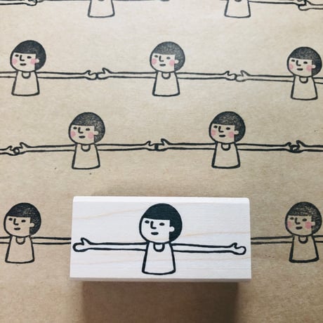 【まもるくんのライン】デザインはんこ26x55mm_R031