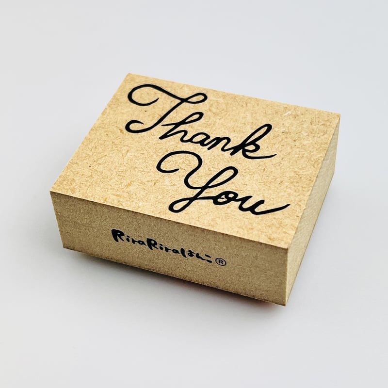 Thank you (筆記体)＊40㎜×50㎜＊ラバースタンプ ＊R697_o | RiraR