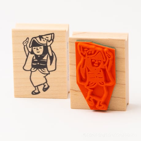 【みよこちゃんの阿波踊り】デザインはんこ30x40mm_R997