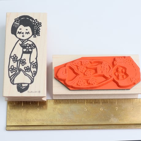 【舞妓のまいこちゃん】デザインはんこ26x55mm_R806