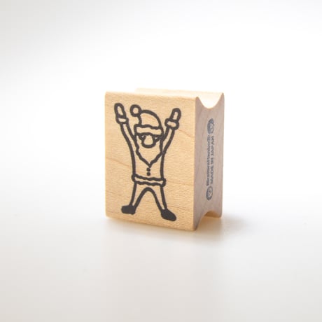 【サンタのバンザイ】デザインはんこ20x26mm_R921
