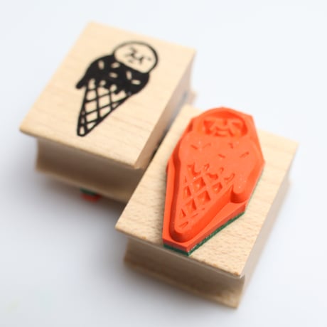 【岩井係長のコーンアイス】デザインはんこ20x26mm_R927