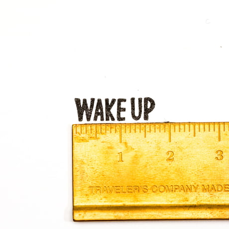 【WAKE UP(起床)】文字はんこ8x20mm_R787_o