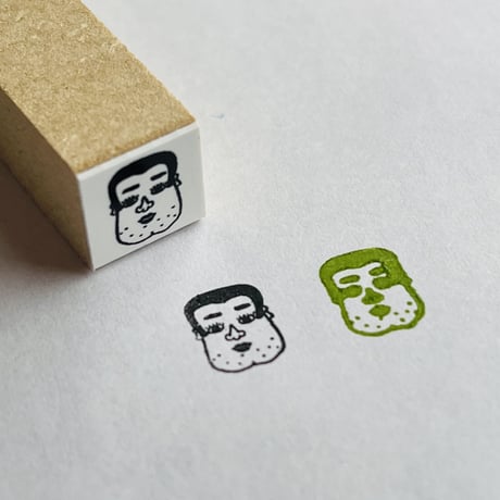 【和田福男くんの顔だけ10mm角】絵文字はんこ10x10mm_R532