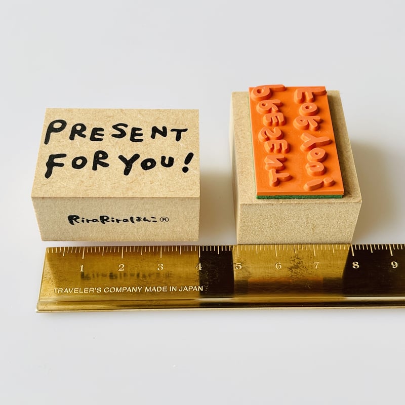 PRESENT FOR YOU！＊30mmx40mm＊ラバースタンプ＊R526_o | Rir