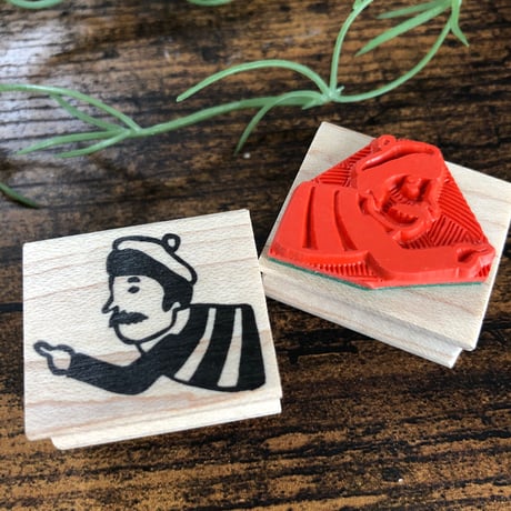 【フレディさんの指さし(大)】デザインはんこ26x30mm_R019