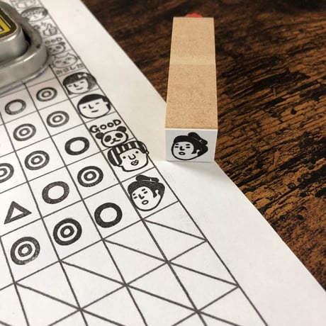 【おすもうさんの顔だけ15mm角】デザインはんこ15x15mm_R003