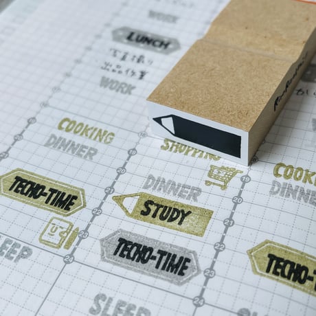 えんぴつ柄【手帳デコラベル】デザインはんこ12x28mm_R554_o
