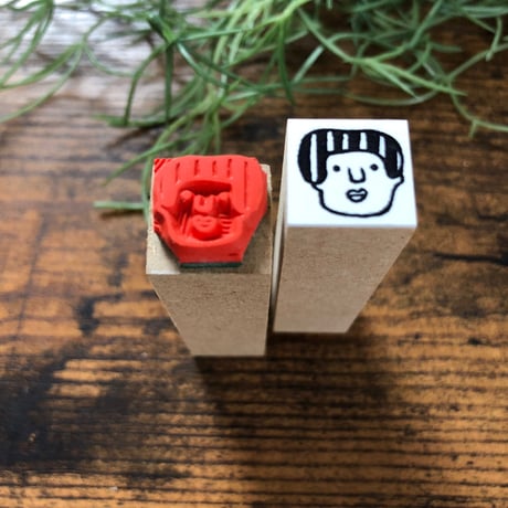 【たまよちゃんの顔だけ15mm角】デザインはんこ15x15mm_R009
