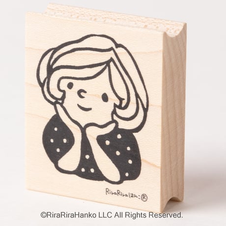 【マロンちゃんのほおづえ】デザインはんこ40x48mm_R400