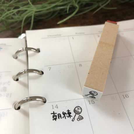 【バドミントン10mm角】絵文字はんこ10x10mm_R184