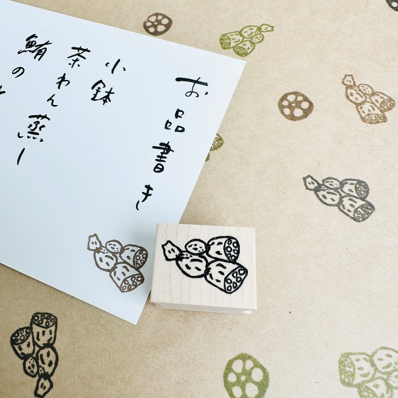 30％OFFセール中】れんこん（大）＊20mmx26mm＊ラバースタンプ＊R930