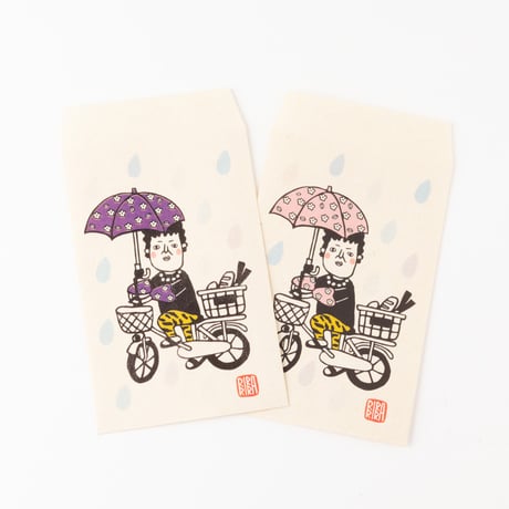 【関さんのチャリ】デザインはんこ40x48mm_R951