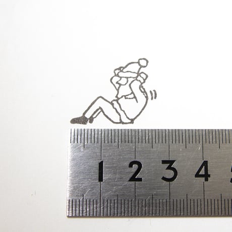 【サンタの腹筋】デザインはんこ26x30mm_R924