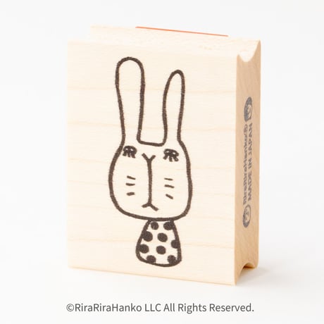 【うさぎのうー太郎】デザインはんこ30x40mm_R969