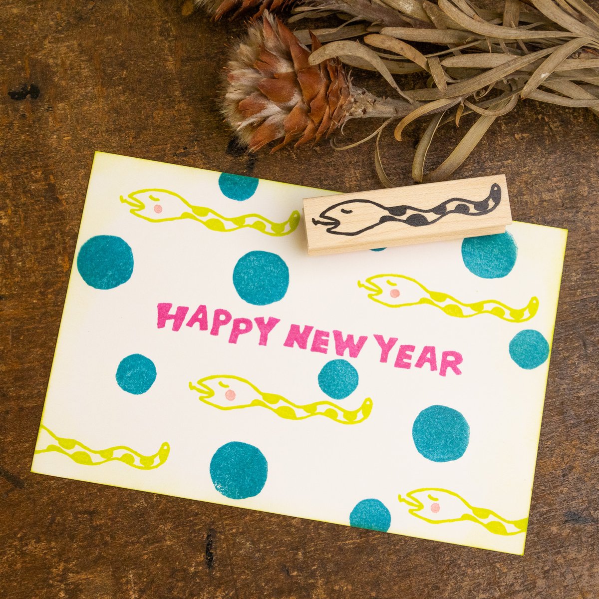 １点限り♡スタンピンアップ　新作ラベンダースタンプ&ダイ 水玉ヘビ＊15mmx60mm＊ラバースタンプ＊R1002 | RiraRiraはんこストア