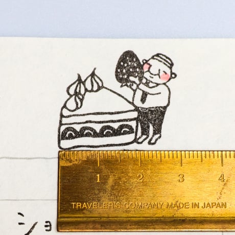 【岩井係長のショートケーキ】デザインはんこ30x40mm_R897