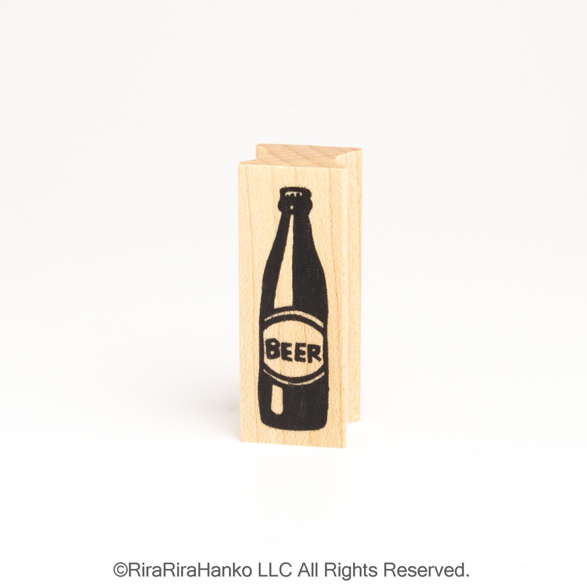 ビール＊15mmx40mm＊ラバースタンプ＊R1107 | RiraRiraはんこストア