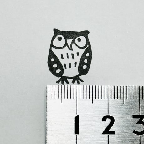 【子ミミズク】デザインはんこ20x26mm_R783