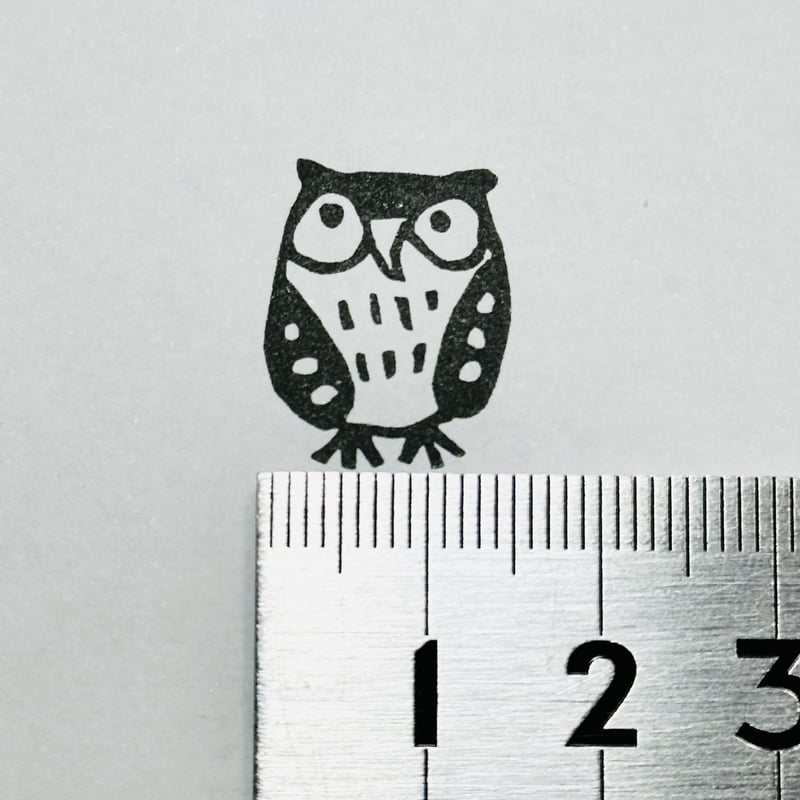 子フクロウ【ミミズクンJr.】＊20ｍｍｘ26ｍｍ＊ラバースタンプ＊R783 