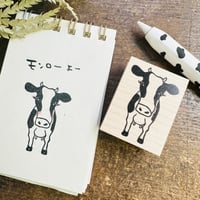 【牛のモンローちゃん】デザインはんこ30x40mm_R967