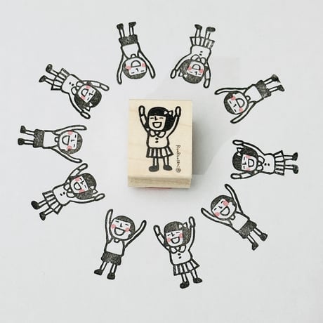【みよこちゃんのバンザイ】デザインはんこ20x26mm_R799