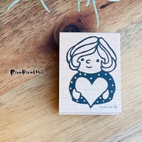 【マロンちゃんのハートフル】デザインはんこ30x40mm_R587