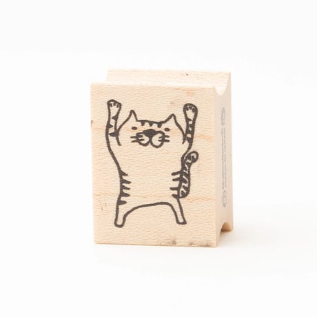 【ゆるねこサブローのバンザイ】デザインはんこ20x26mm_R993