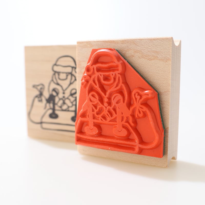 在庫処分のため500円均一】謝罪会見サンタ＊40mmx48mm＊ラバースタンプ