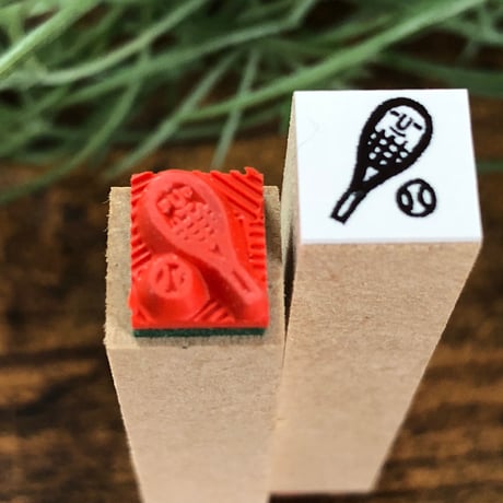 【テニス10mm角】絵文字はんこ10x10mm_R181