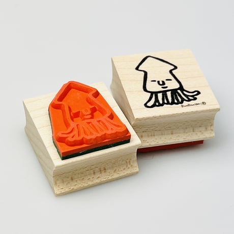 【イカくん】デザインはんこ26x30mm_R736