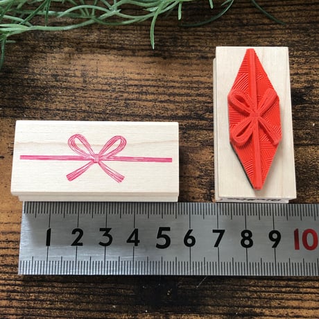 【熨斗(のし)リボン】デザインはんこ26x55mm_R236