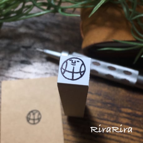 【バスケットボール10ｍｍ角】絵文字はんこ10x10mm_R104