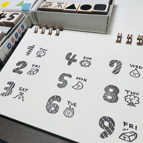 【在庫限り】【曜日●▲■はんこセット】デザインはんこ_RS035_y