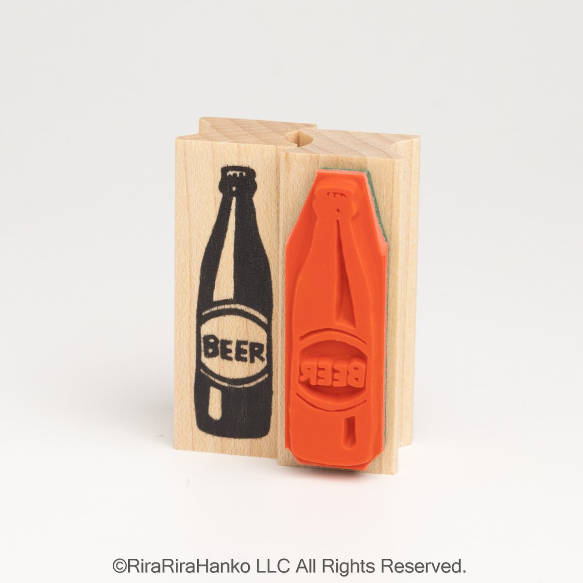 ビール＊15mmx40mm＊ラバースタンプ＊R1107 | RiraRiraはんこストア