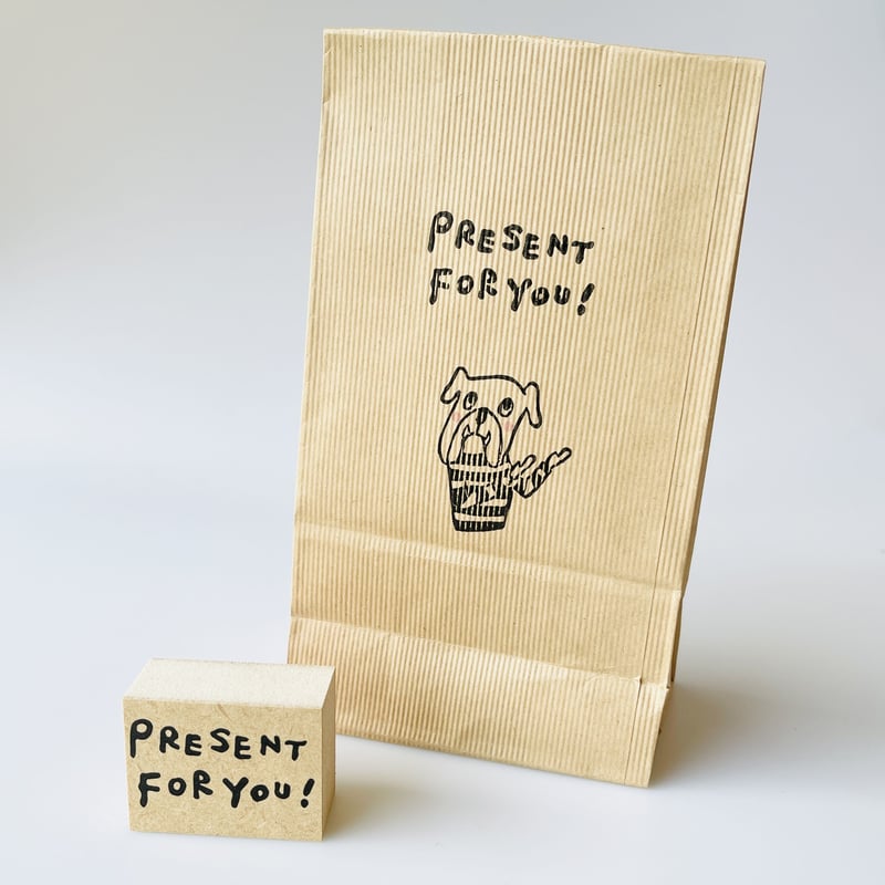 PRESENT FOR YOU！＊30mmx40mm＊ラバースタンプ＊R526_o | Rir