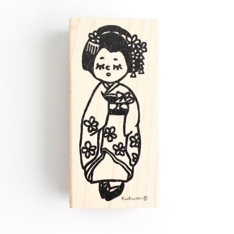 【舞妓のまいこちゃん】デザインはんこ26x55mm_R806