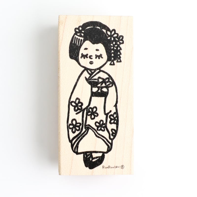 舞妓のまいこちゃん＊26mmx55mm＊ラバースタンプ＊R806
