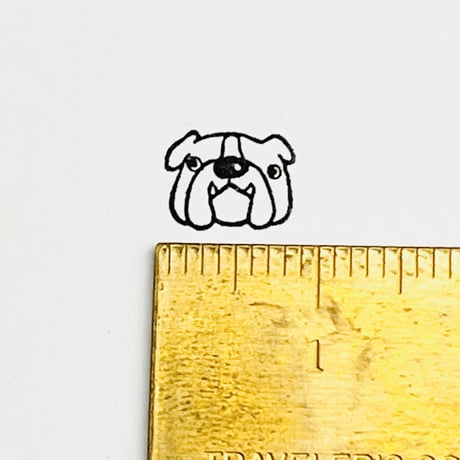 【ブルちゃんの顔だけ10mm角】絵文字はんこ10x10mm_R659