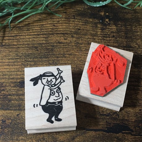 【岩井係長の腹おどり】デザインはんこ30x40mm_R136