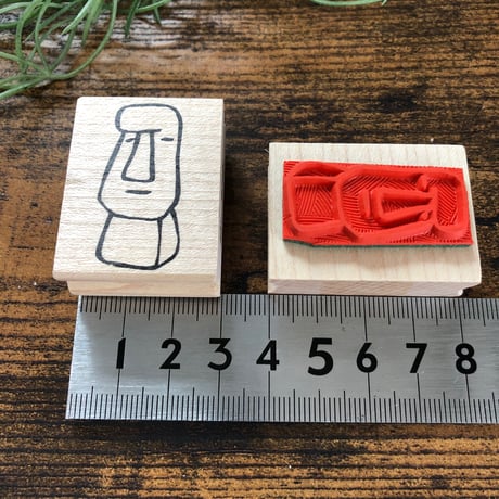 【モアイ】デザインはんこ30x40mm_R028