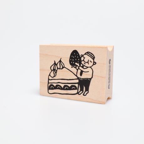 【岩井係長のショートケーキ】デザインはんこ30x40mm_R897