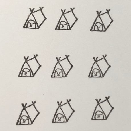 【キャンプ10mm角】絵文字はんこ10x10mm_R311