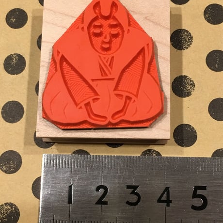 【三つ指侍】デザインはんこ40x48mm_R045